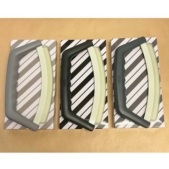 Kuhn Rikon Mezzaluna Knives SET OF 3 & Gift Boxes k65497 GREY SCALE COLORS NEW - Picture 5 of 6